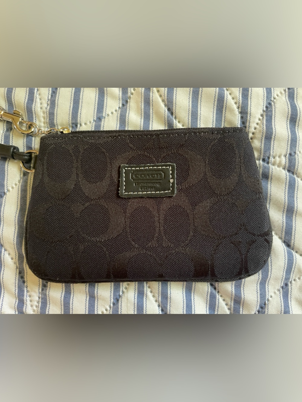 Coach Signature Black Canvas Wallet classic ~ Wrislet